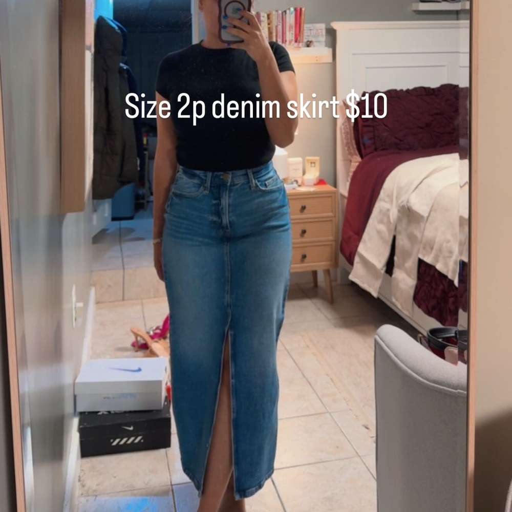 jcpenney Blue Maxi Denim Skirt